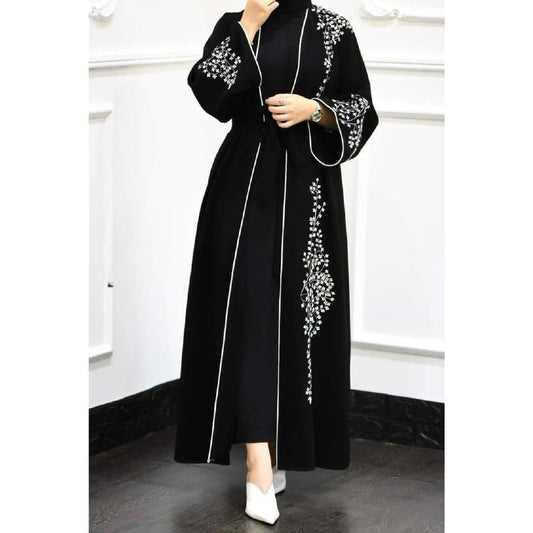 Abaya fleur noire عباية سوداء