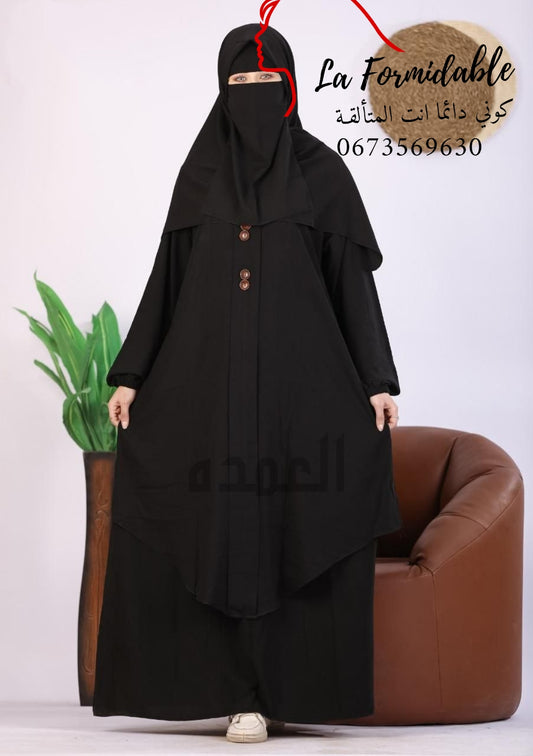 Hijab jelbab 3 piece (jupe+liquette+khimar)